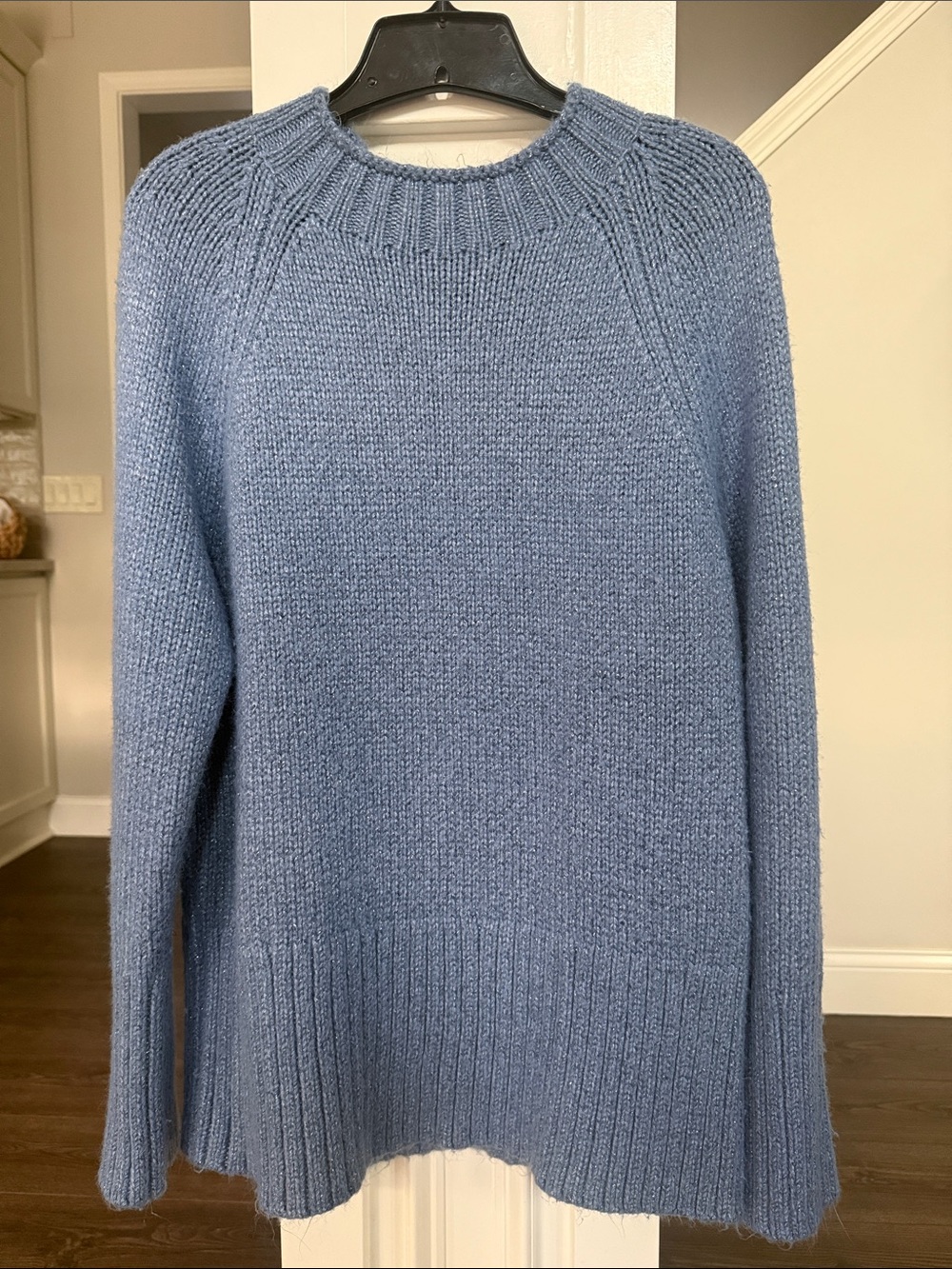 Talbots Classic Women's Crewneck Sweater in Dusty Blue Large